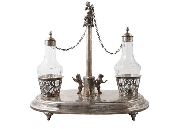 Silver oil cruet, Johann Matthias Lang