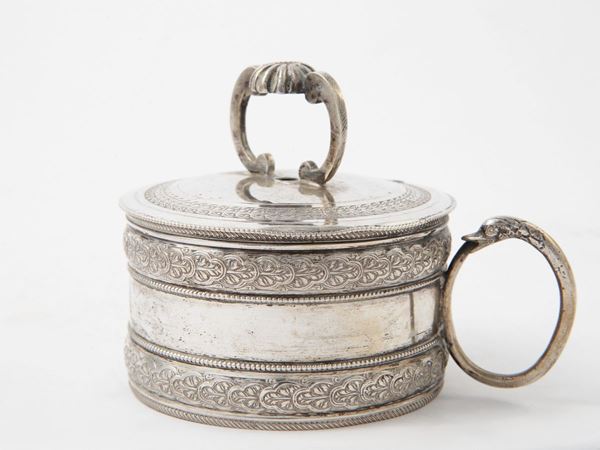 Silver wick box, Fernando Genazzani