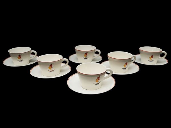 Serie di sei tazze in ceramica, Società Ceramica Richard, 1939
