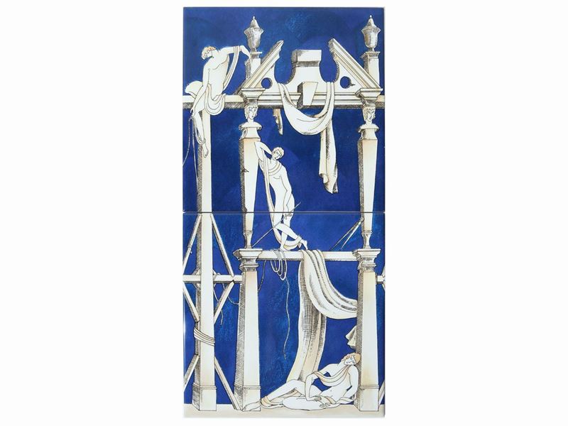 Due Piastrelle in Ceramica da Modelli di Giò Ponti