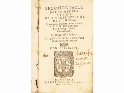 Seconda Parte delle Meditationi di Diversi Dottori di S. Chiesa...