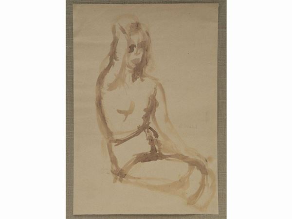 Giovanni March : Nudo di donna  - Asta L'arte di arredare - Maison Bibelot - Casa d'Aste Firenze - Milano