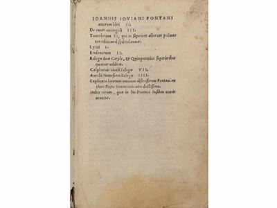 Ioannis Iouiani Pontani Amorum Libri II. De Amore Coniugali III...