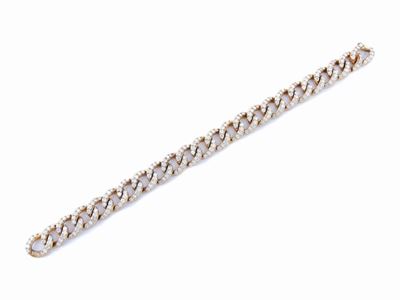 Bracciale Groumette in Oro Rosa con Diamanti