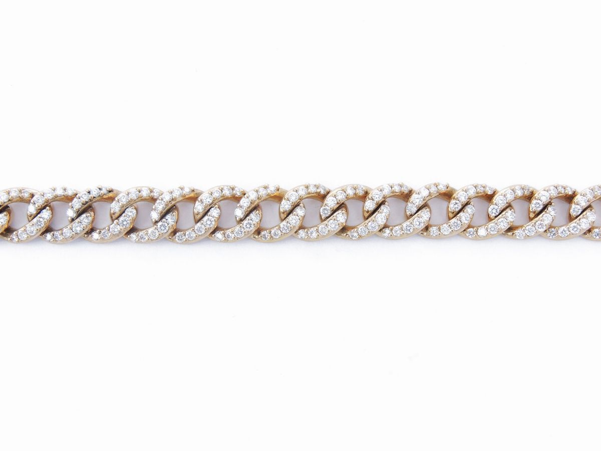 Bracciale Groumette in Oro Rosa con Diamanti