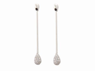 Orecchini Pendenti in Oro Bianco con Diamanti