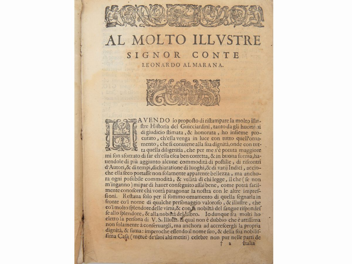 La Historia D'italia di M. Francesco Guicciardini Gentil'huomo Fiorentino...