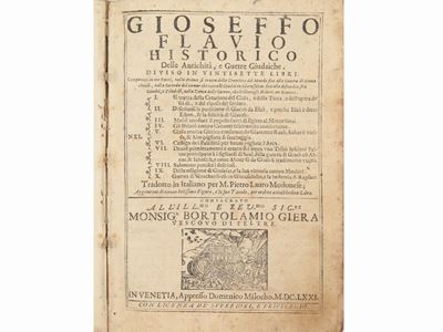 Delle Antichità, e Guerre Giudaiche