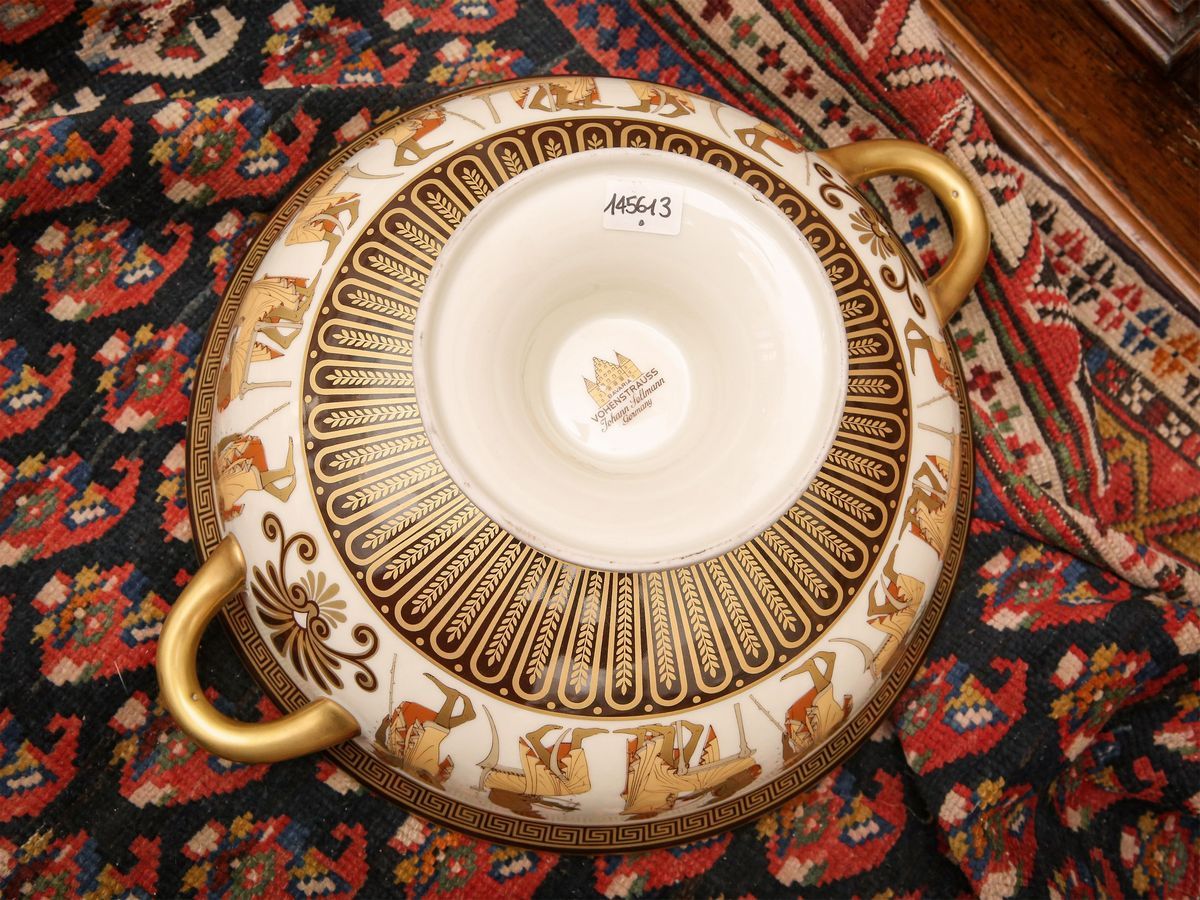 Vaso a Coppa Kylix in Porcellana Tedesca