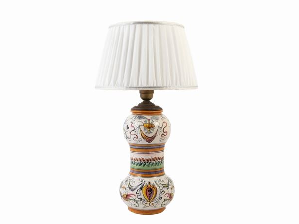 Table lamp in glazed terracotta, Salvini Montelupo Fiorentino