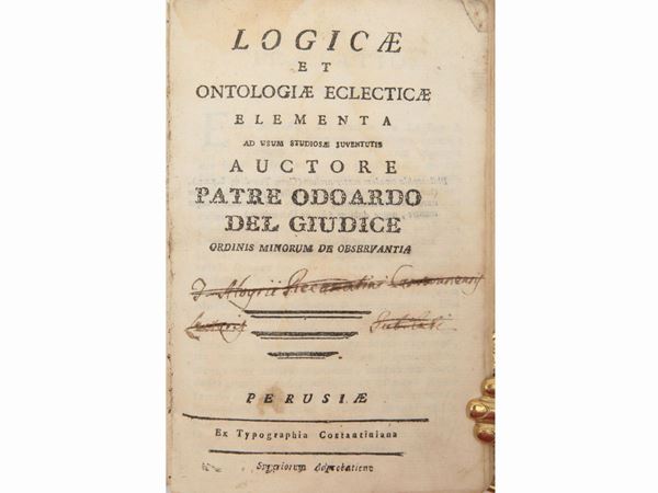 Odoardo Del Giudice - Logicae et ontologiae eclecticae elementa ad usum studiosae juventutis