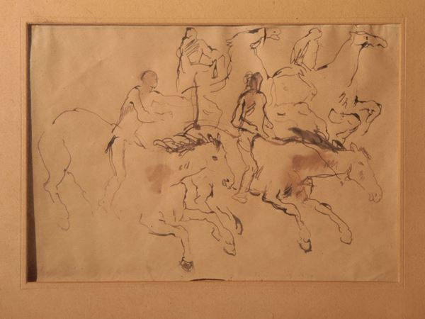 Felice Carena - Study of horses