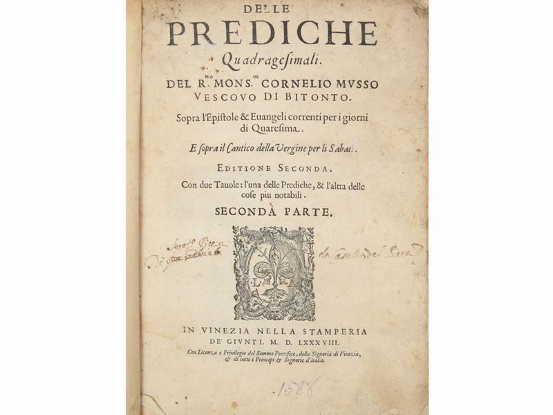 Cornelio Musso - Delle Prediche Quadragesimali... Seconda Parte