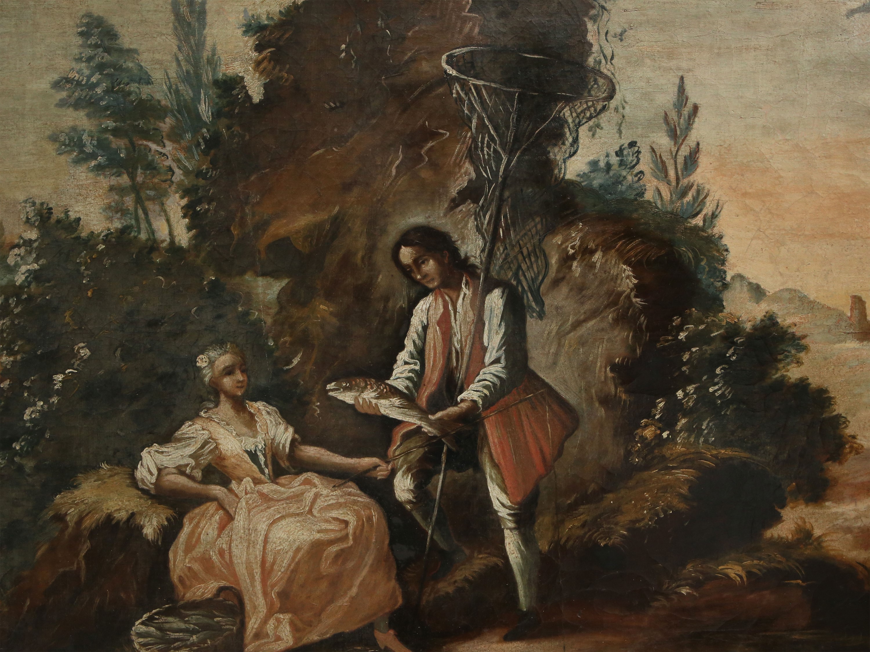 Scuola Francese - Paesaggio con Scena Galante