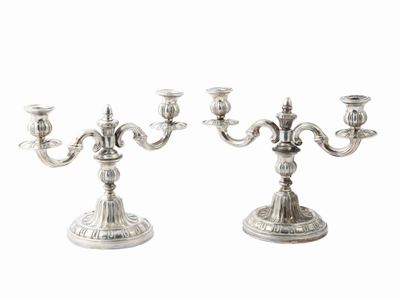 Coppia di Candelabri in Argento