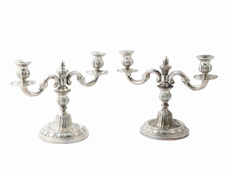 Coppia di Candelabri in Argento