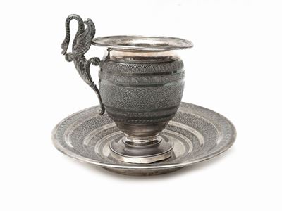 Tazza in Argento con Piattino