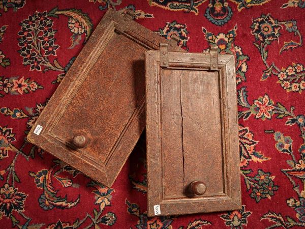 Pair of antique walnut doors