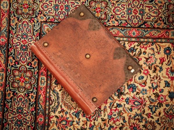 Antique leather and metal binding