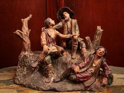 Gruppo da Presepe in Terracotta Policroma