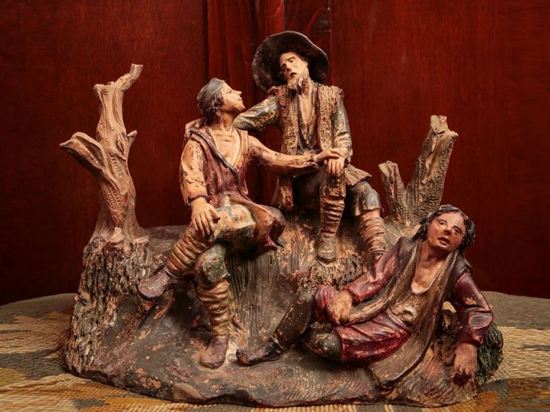 Gruppo da Presepe in Terracotta Policroma