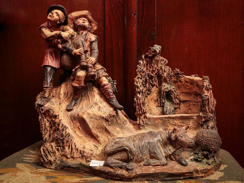 Gruppo da Presepe in Terracotta Policroma