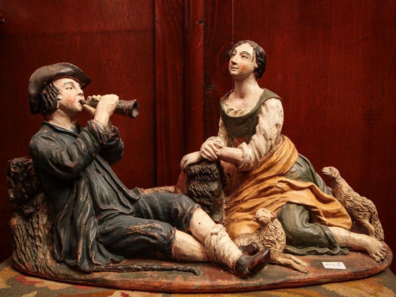 Gruppo da Presepe in Terracotta Policroma