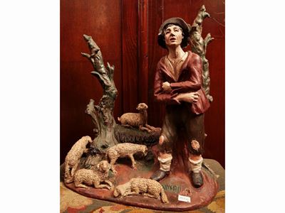 Gruppo da Presepe in Terracotta Policroma