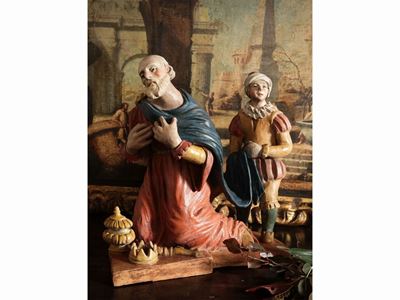 Gruppo da Presepe in Terracotta Policroma