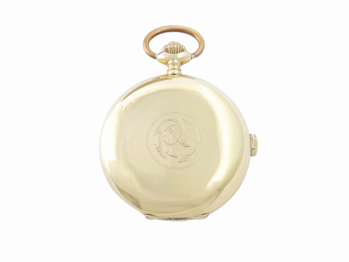 Cronografo Monopulsante da Tasca National Watch in Oro Giallo