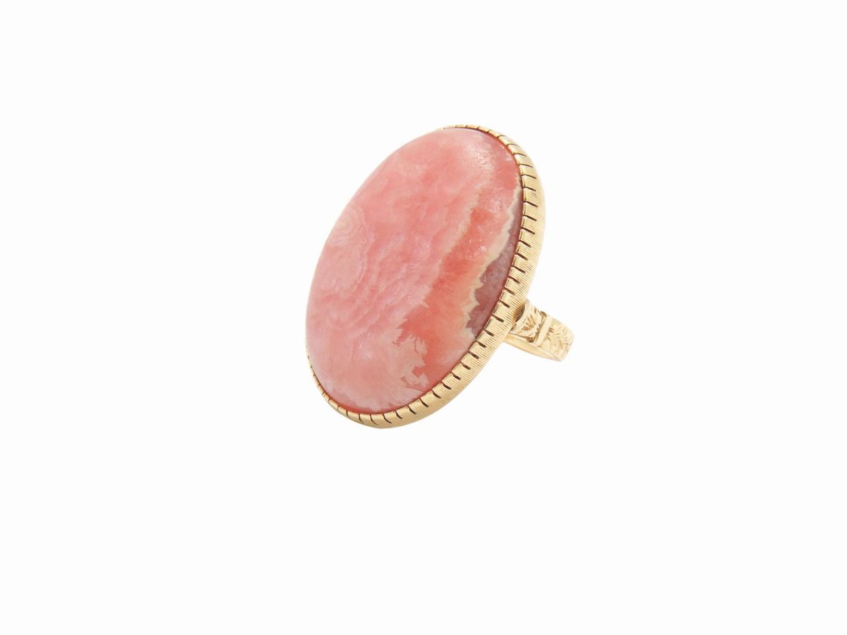 Anello in Oro Giallo con Rodocrosite