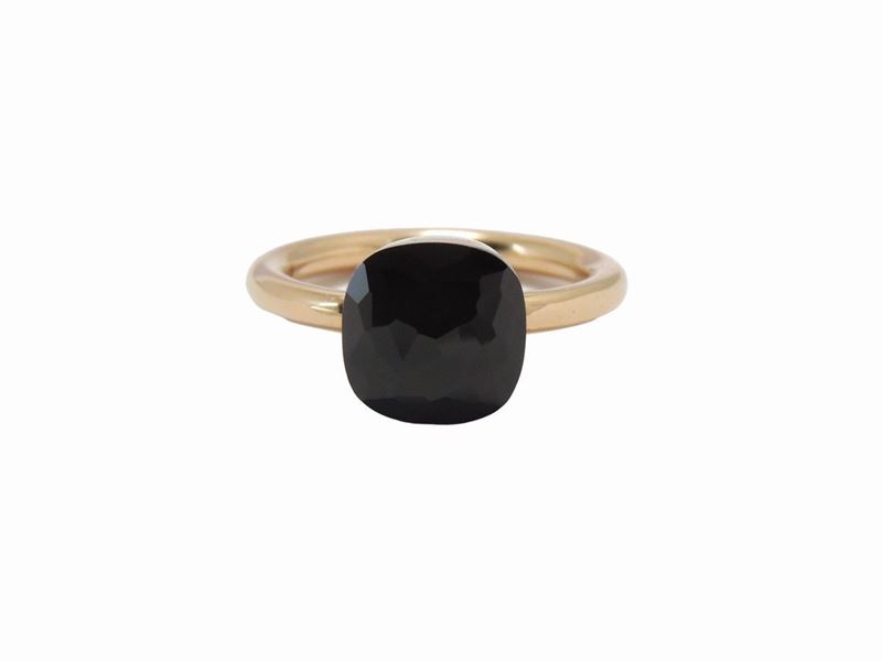 Anello Pomellato Nudo in Oro Rosa e Bianco con Granato