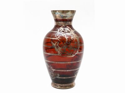 Vaso a Balaustro in Vetro Ambrato
