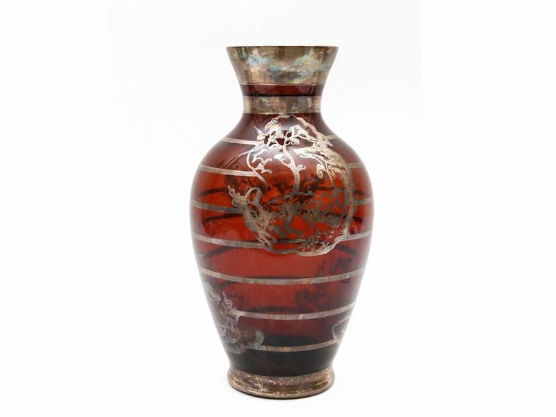 Vaso a Balaustro in Vetro Ambrato