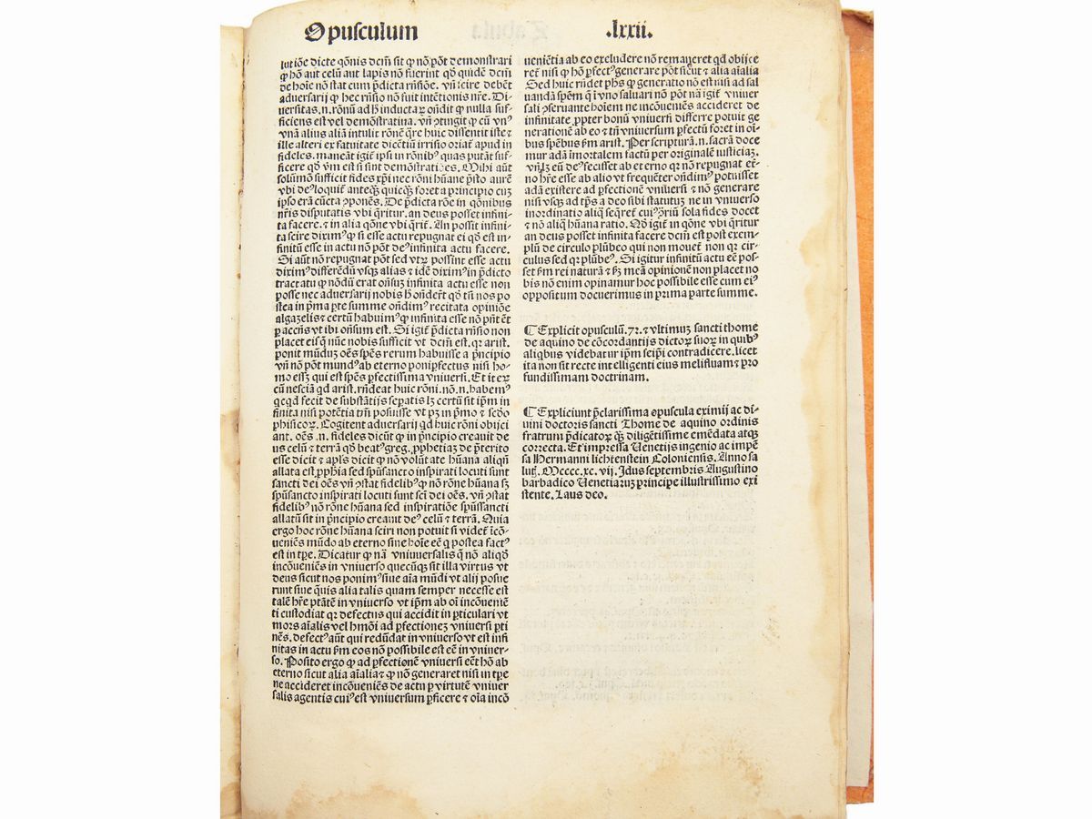 Tommaso D'aquino - Incipiunt Preclarissima Opuscula Diui Thome Aquinatis...