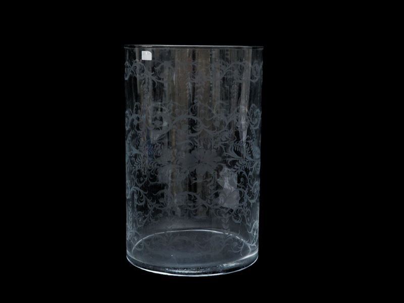 Vaso Cilindrico in Vetro Molato
