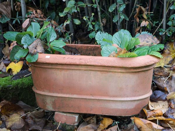 Two Galestro terracotta garden pots