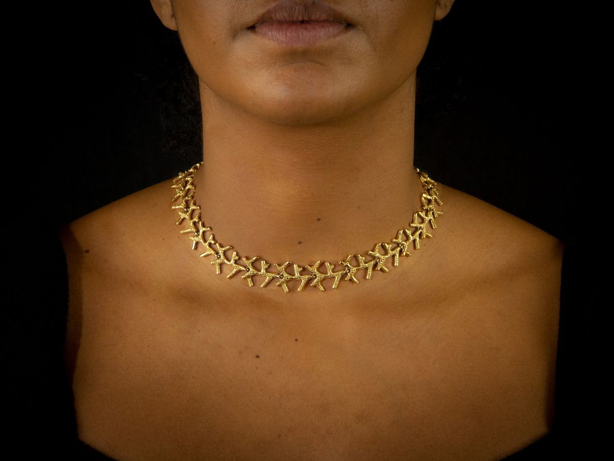 Demi Parure Collana ed Orecchini in Oro Giallo Attribuibile Ad Enrico Serafini