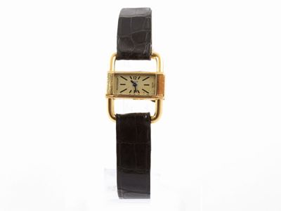 Orologio da Polso per Donna Jaeger le Coulre Lucchetto Duoplan in Oro Giallo