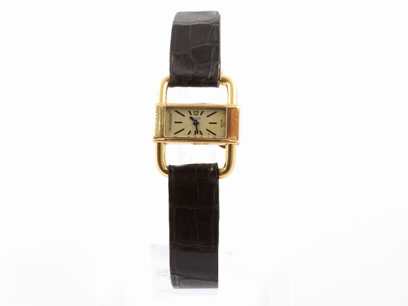 Orologio da Polso per Donna Jaeger le Coulre Lucchetto Duoplan in Oro Giallo