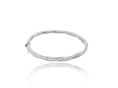 Bracciale Rigido in Oro Bianco con Diamanti