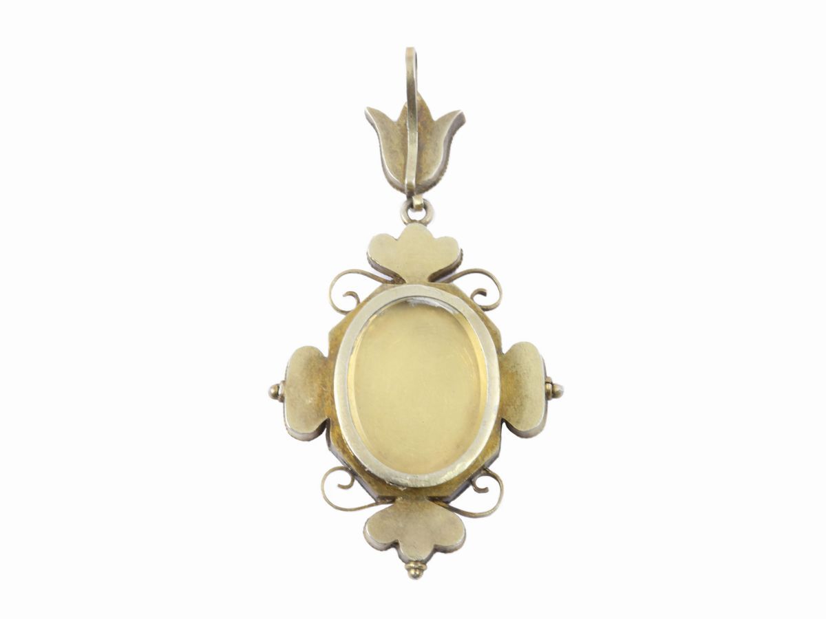 Pendente Portaritratto in Argento con Micromosaico