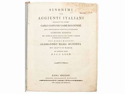 Sinonimi ed Aggiunti Italiani Raccolti dal Padre Carlo Costanzo Rabbi Bolognese