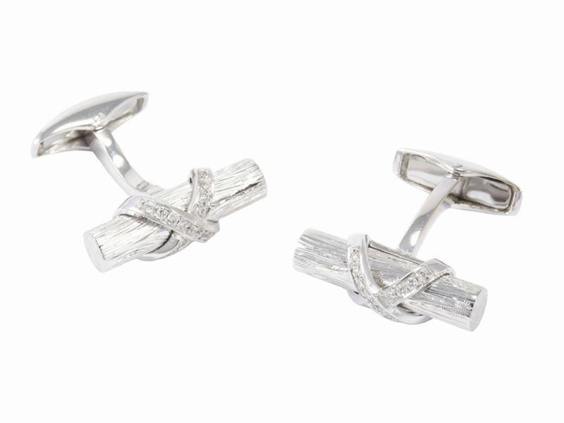 Gemelli in Oro Bianco con Diamanti