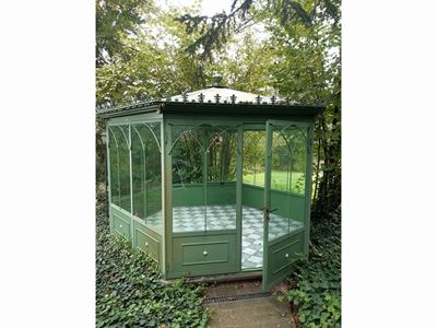 Orangerie in Ferro Battuto Laccato Verde e Vetro