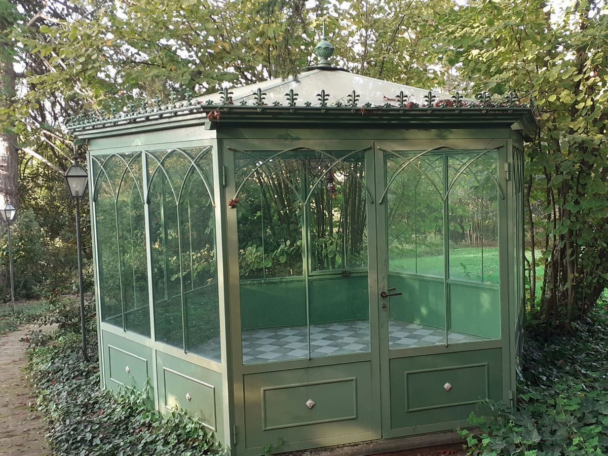 Orangerie in Ferro Battuto Laccato Verde e Vetro