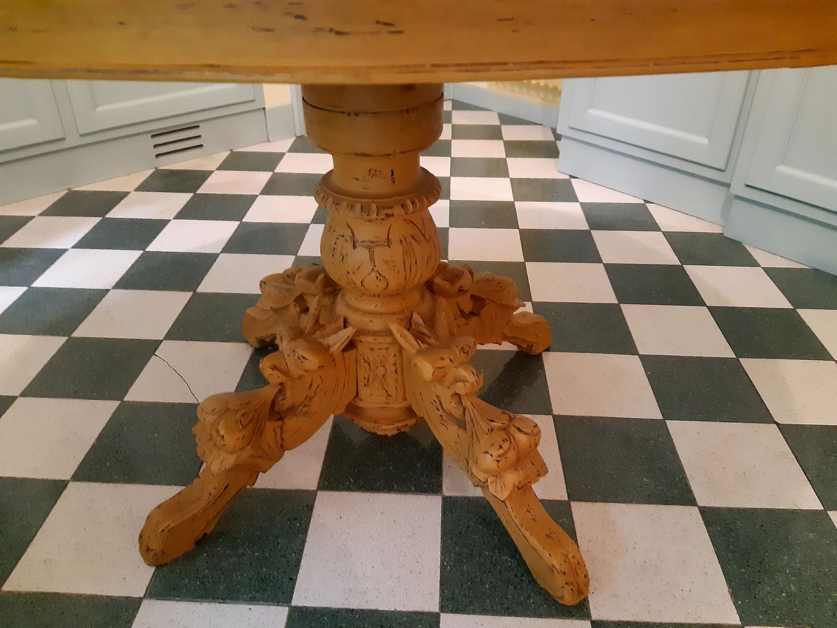 Tavolo da Pranzo in Legno Laccato Color Ocra