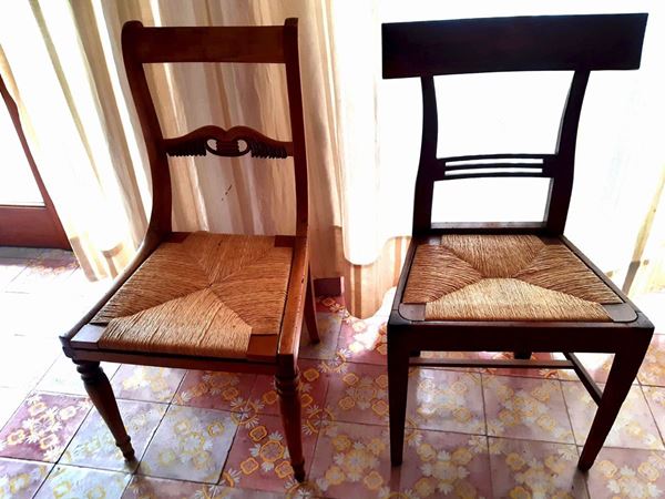 Due sedie in noce  (XIX secolo)  - Asta L'arte di arredare - Maison Bibelot - Casa d'Aste Firenze - Milano