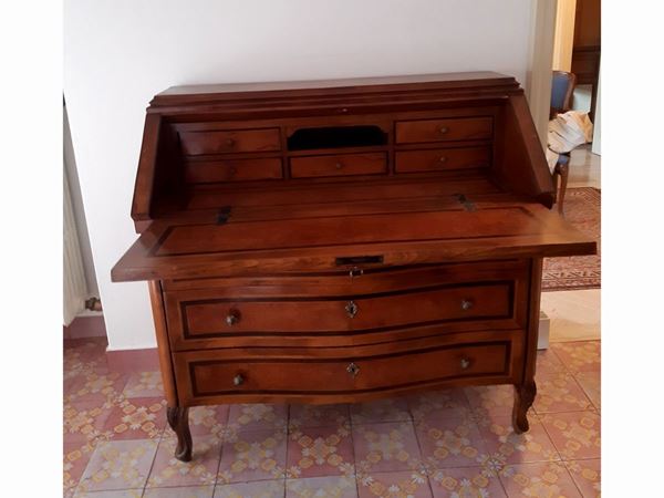 Small cherry wood flap chest of drawers