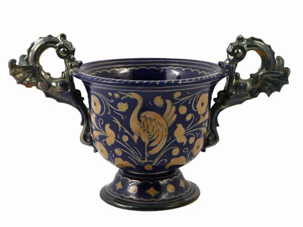 Luster glazed terracotta cup